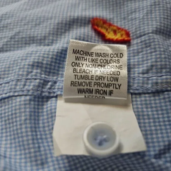 Johnston & Murphy Men's Light Blue Embroidered Short Sleeve Summer Shirt Size XL - Picture 6 of 9